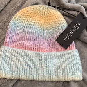 NWT Rachel Zoe Rainbow Space Dye Ombre Beanie Cuff Hat